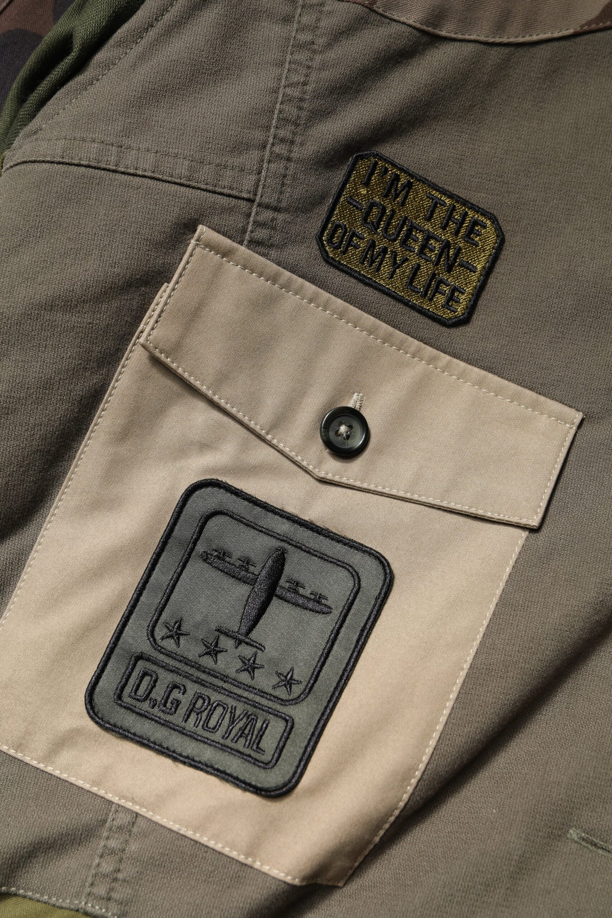 Dolce & Gabbana Militärgrüne Baumwolljacke
