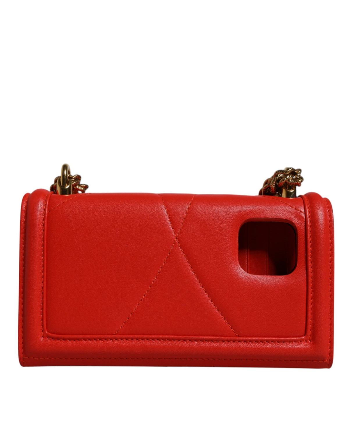 Dolce & Gabbana Devotion Borsa portacellulare a tracolla Rossa in pelle di agnello