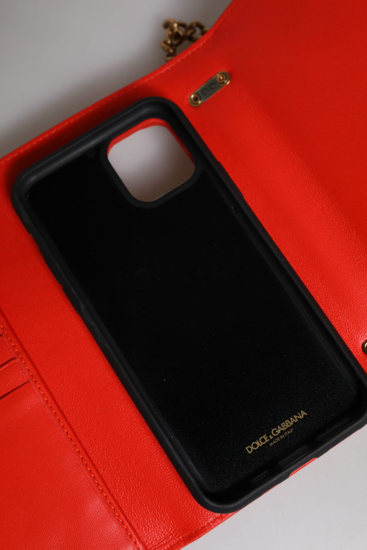 Dolce & Gabbana Devotion Borsa portacellulare a tracolla Rossa in pelle di agnello