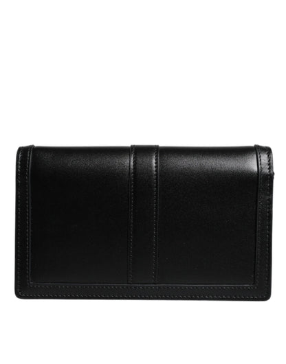 Versace Schwarze Kalbsleder-Kettenriemen-Schulter-Crossbody-Tasche