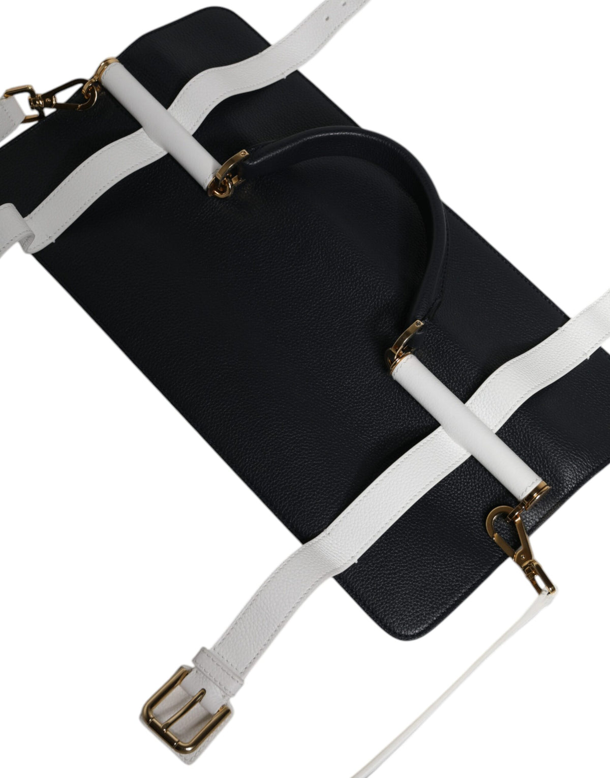 Dolce & Gabbana Borsa a tracolla Blu e Bianca in pelle di vitello e cotone e lana