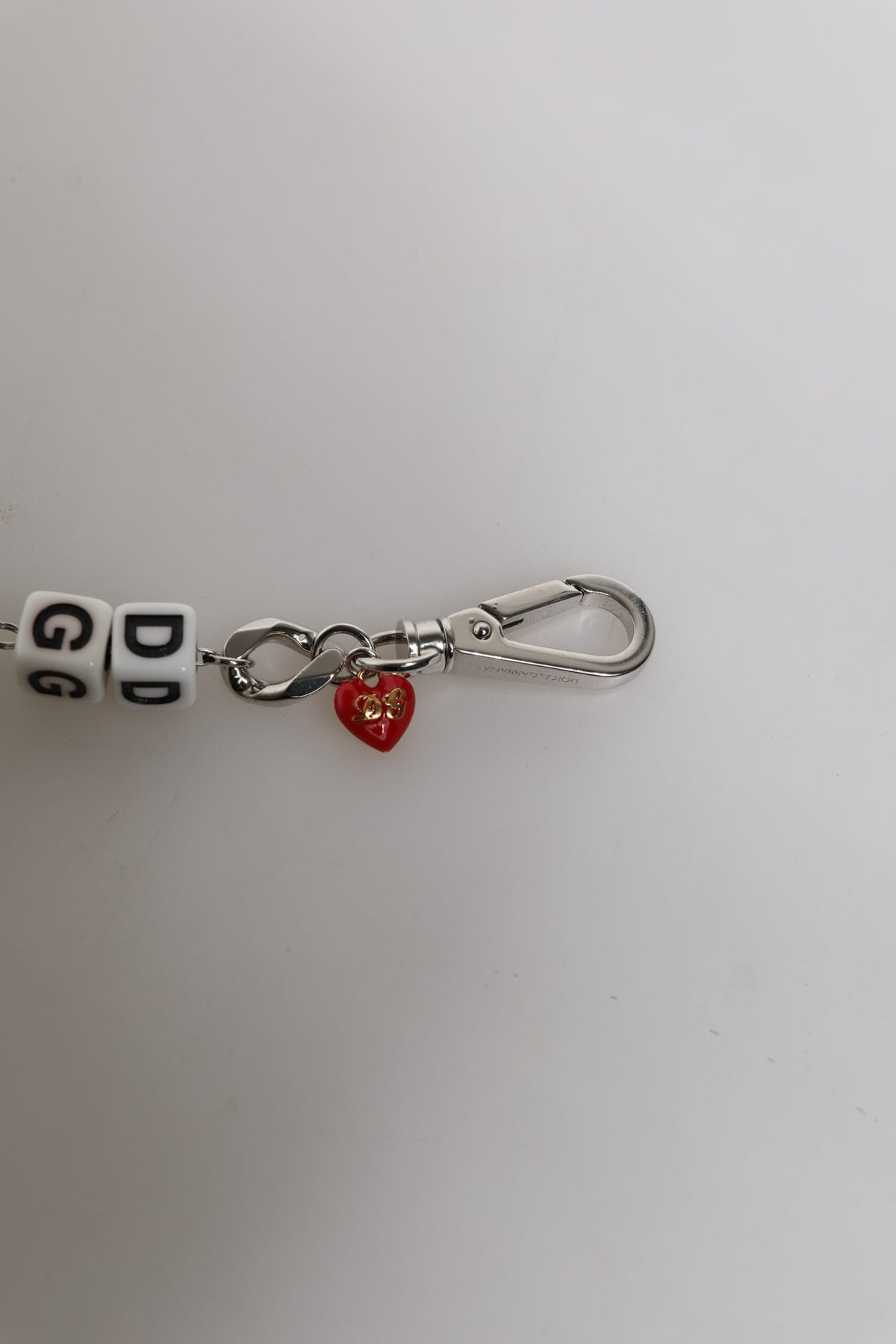 Dolce & Gabbana Silver-Tone Brass Pearl Cube Logo Embellishment Charm Bracelet