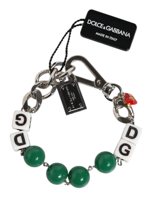 Dolce & Gabbana Silberfarbenes Charm-Armband mit DG-Logo