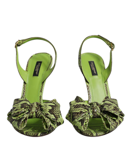 Dolce & Gabbana Sandali Verdi in pelle di pitone