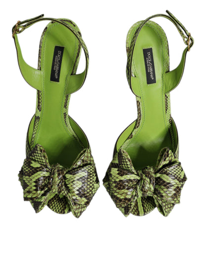 Dolce & Gabbana Sandali Verdi in pelle di pitone