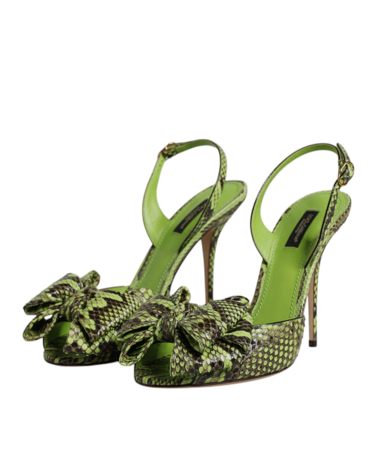 Dolce & Gabbana Sandali Verdi in pelle di pitone