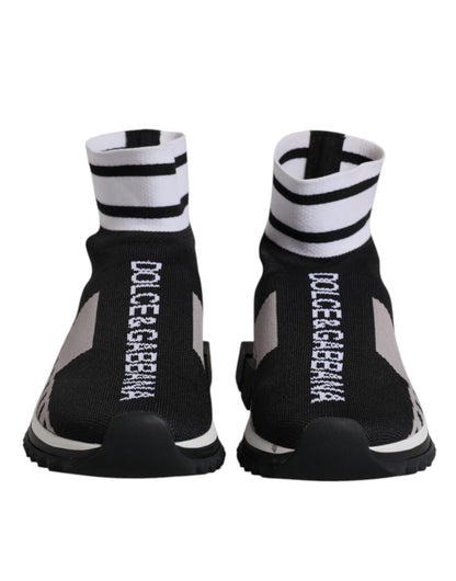 Dolce & Gabbana Schwarz Grau Sorrento Socken Frauen Turnschuhe Schuhe