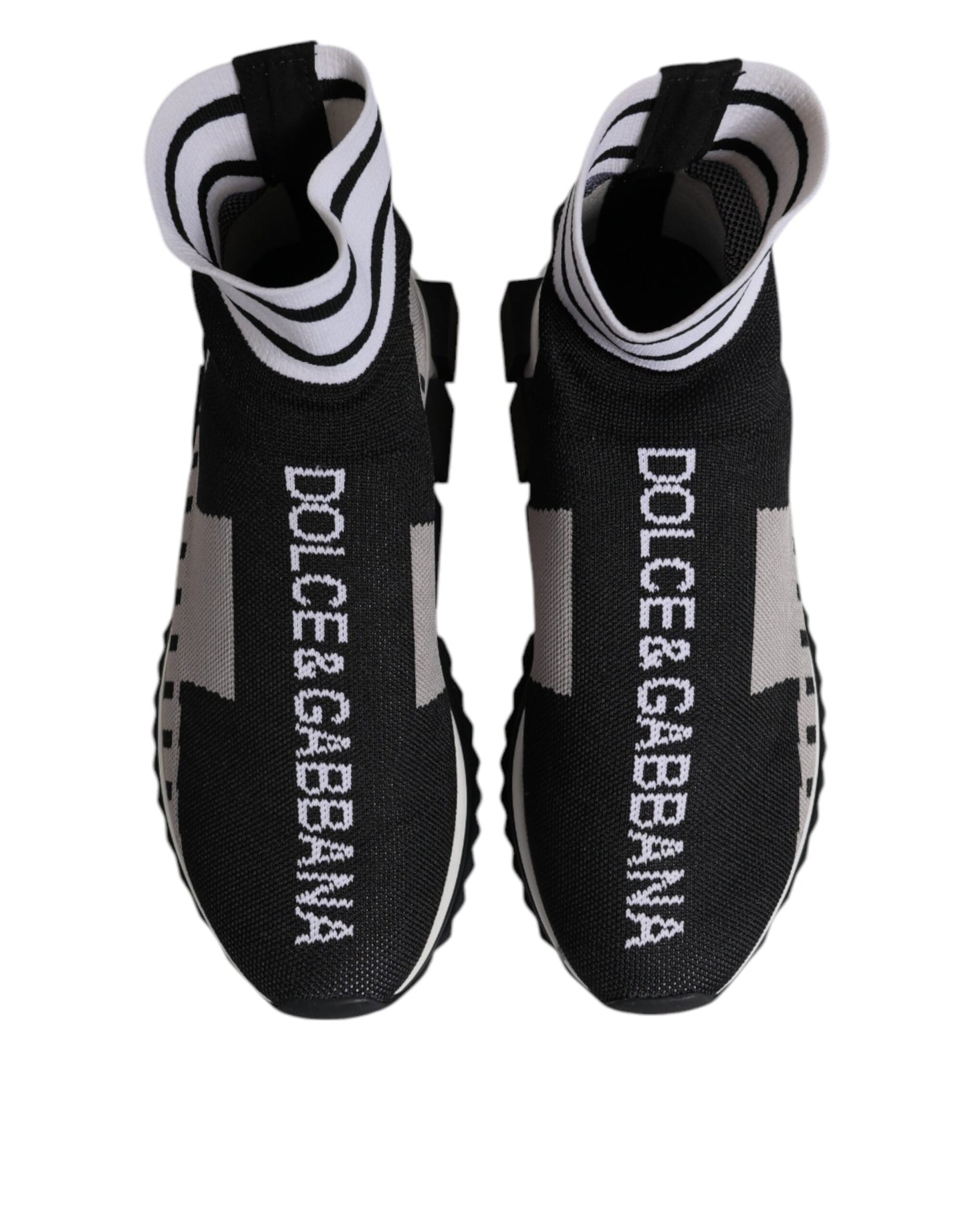 Dolce & Gabbana Schwarz Grau Sorrento Socken Frauen Turnschuhe Schuhe