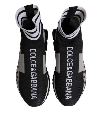 Dolce & Gabbana Schwarz Grau Sorrento Socken Frauen Turnschuhe Schuhe