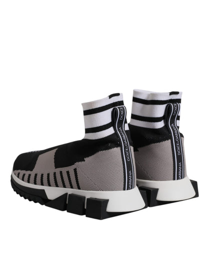 Dolce & Gabbana Schwarz Grau Sorrento Socken Frauen Turnschuhe Schuhe