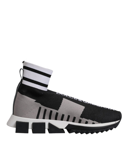 Dolce & Gabbana Schwarz Grau Sorrento Socken Frauen Turnschuhe Schuhe