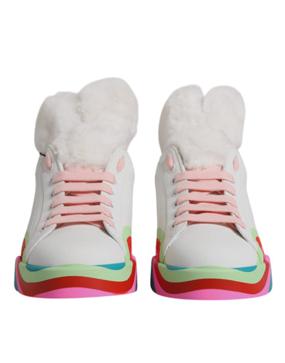 Dolce & Gabbana Sneaker Multicolori Basse in pelle di vitello e poliestere