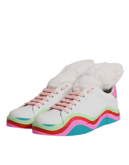 Dolce & Gabbana Sneaker Multicolori Basse in pelle di vitello e poliestere