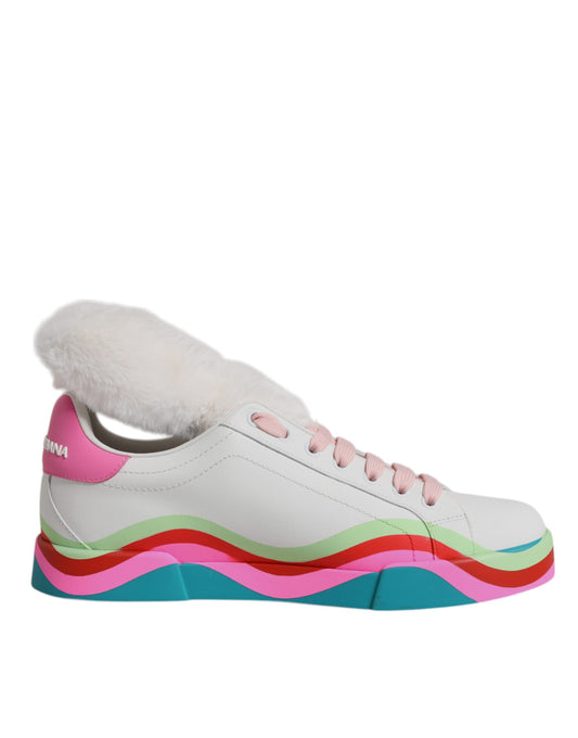 Dolce & Gabbana Sneaker Multicolori Basse in pelle di vitello e poliestere
