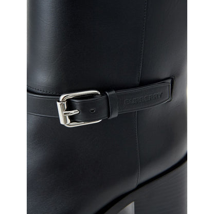 Burberry Schwarze Leder-Stiefeletten