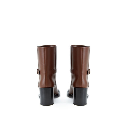 Burberry Braune Lederstiefeletten