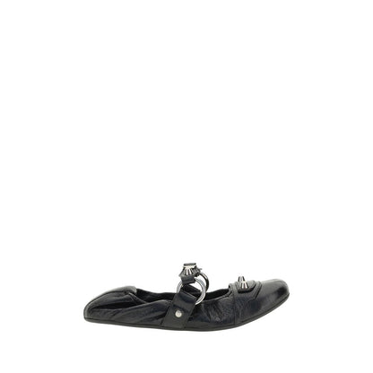 Balenciaga Schwarze Ballerinas aus Kalbsleder Bos Taurus