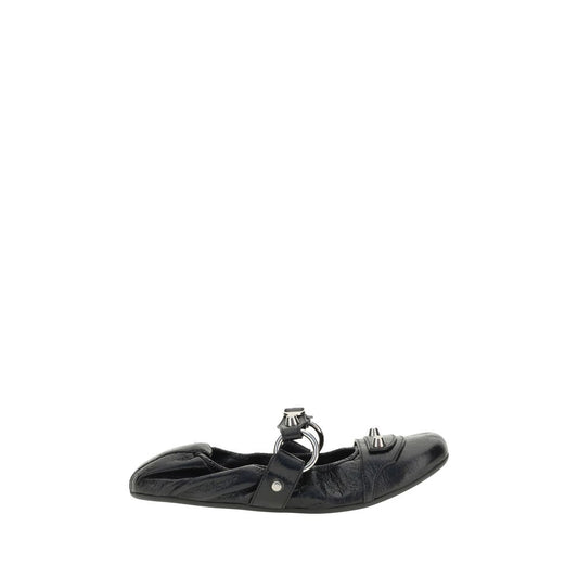Balenciaga Schwarze Ballerinas aus Kalbsleder Bos Taurus