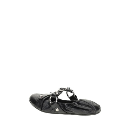 Balenciaga Schwarze Ballerinas aus Kalbsleder Bos Taurus