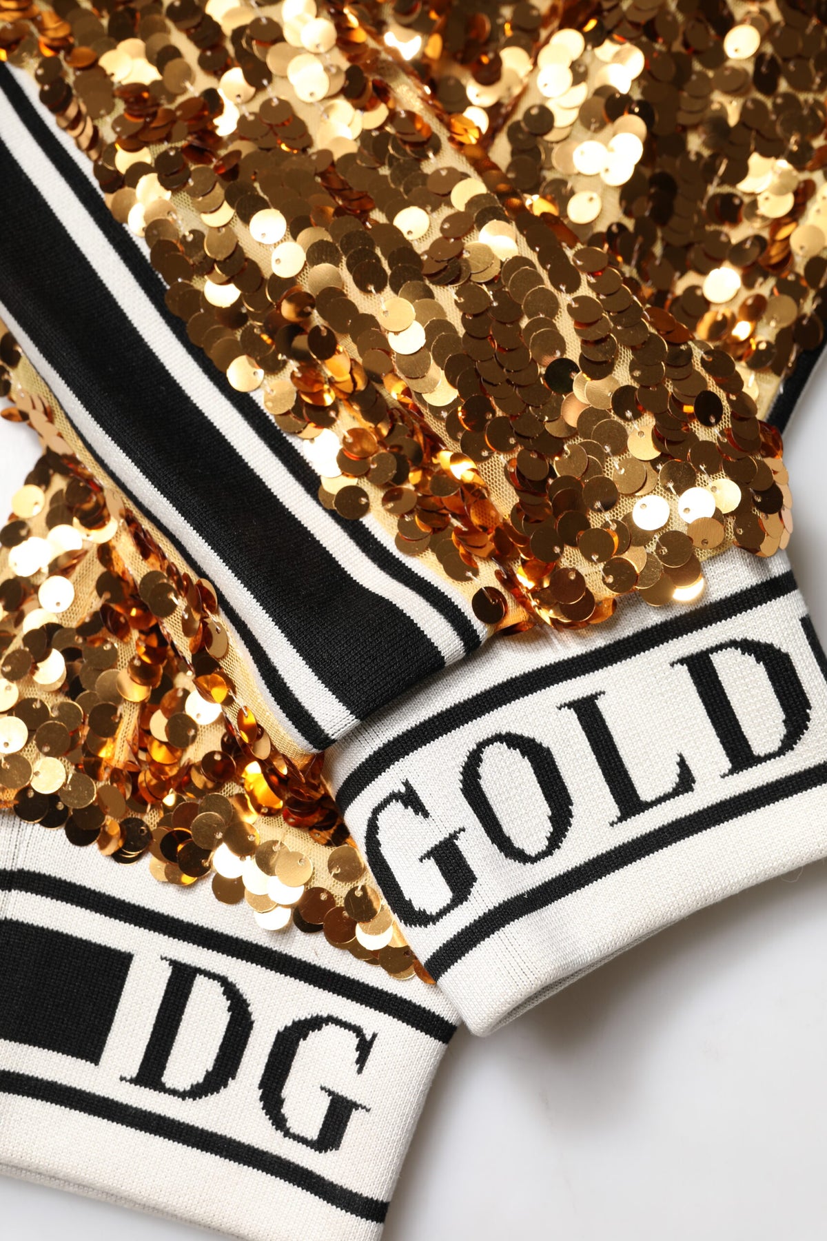 Dolce & Gabbana Goldene Pailletten-Jogger mit DG-Logo