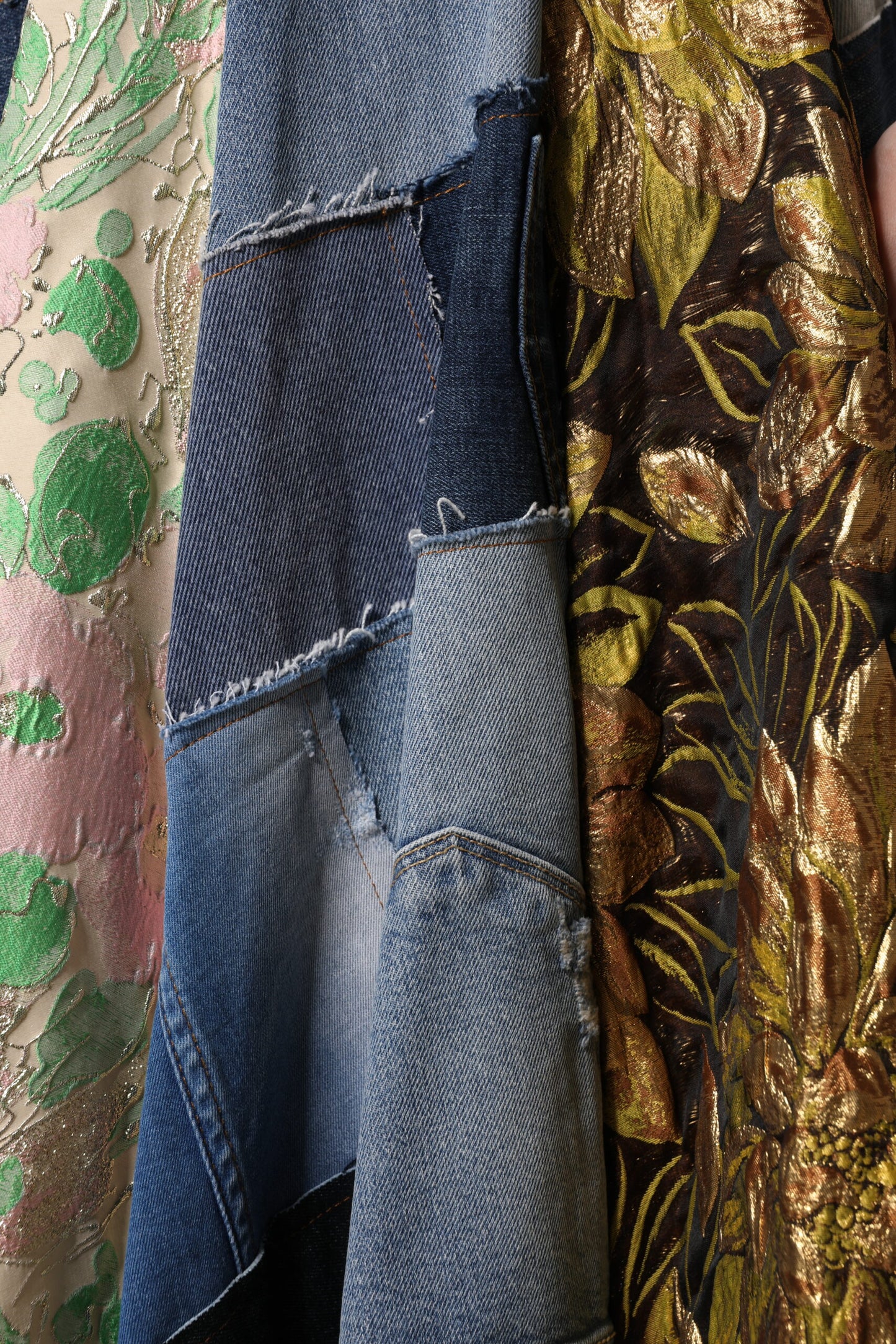 Dolce & Gabbana Multicolor Patchwork Midirock mit hoher Taille