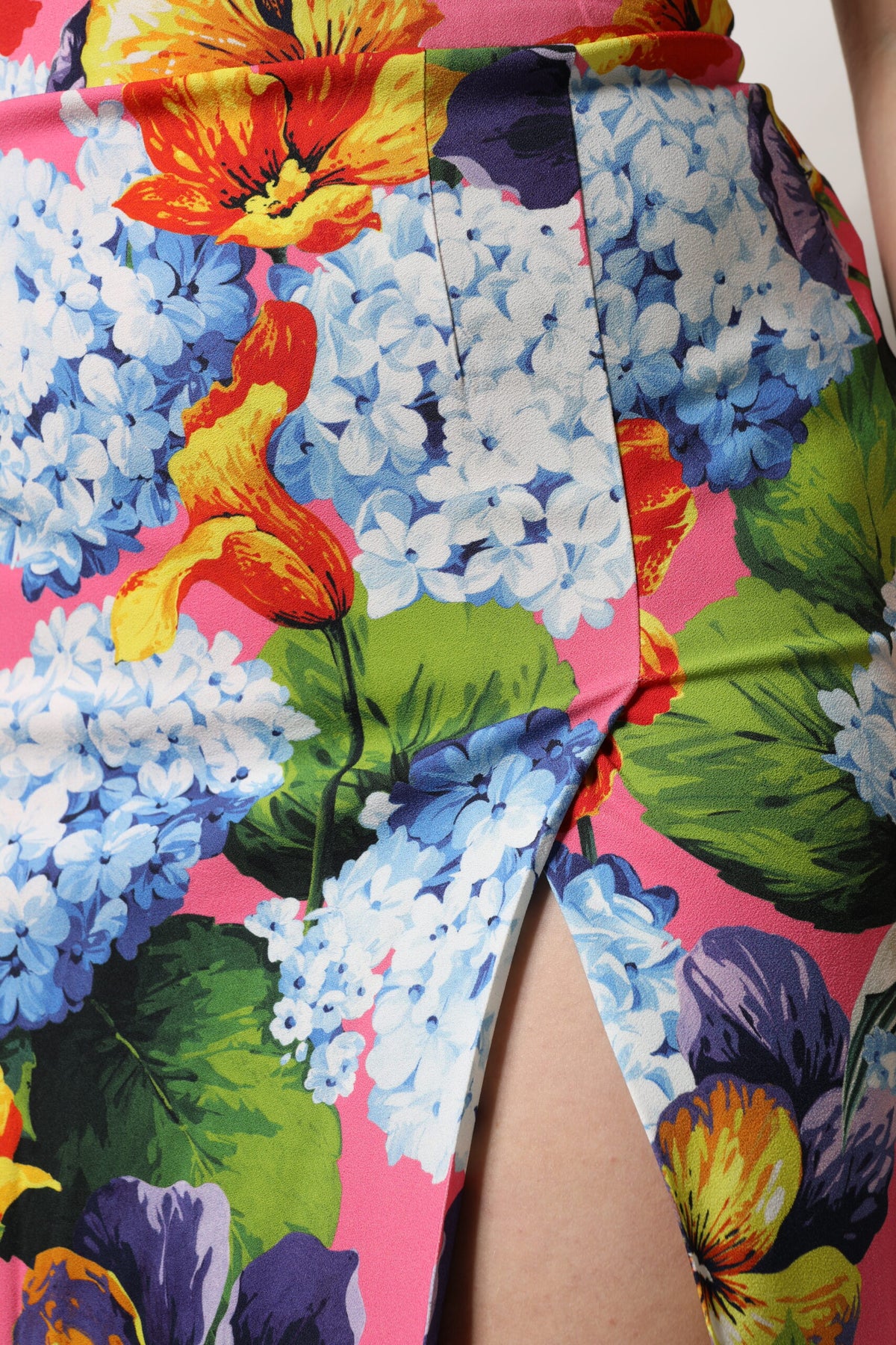 Dolce & Gabbana Mehrfarbiger High-Waist Midi-Bleistiftrock mit Blumenprint