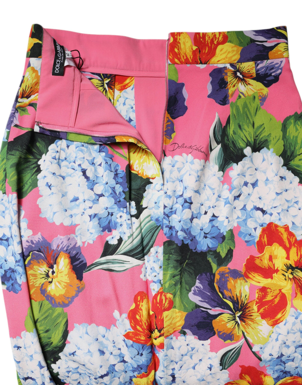 Dolce & Gabbana Mehrfarbiger High-Waist Midi-Bleistiftrock mit Blumenprint