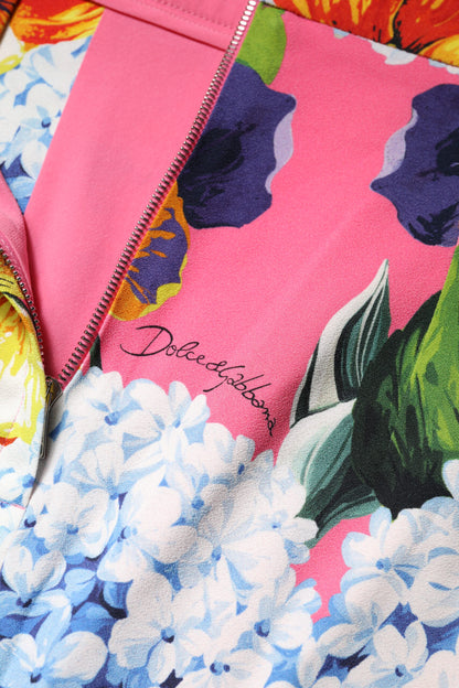 Dolce & Gabbana Mehrfarbiger High-Waist Midi-Bleistiftrock mit Blumenprint