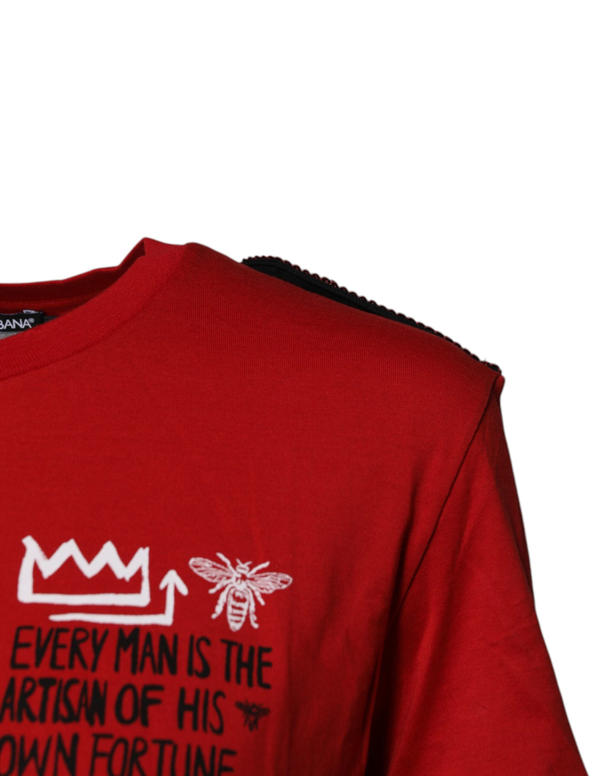 Dolce & Gabbana Rotes Baumwoll-T-Shirt mit Print