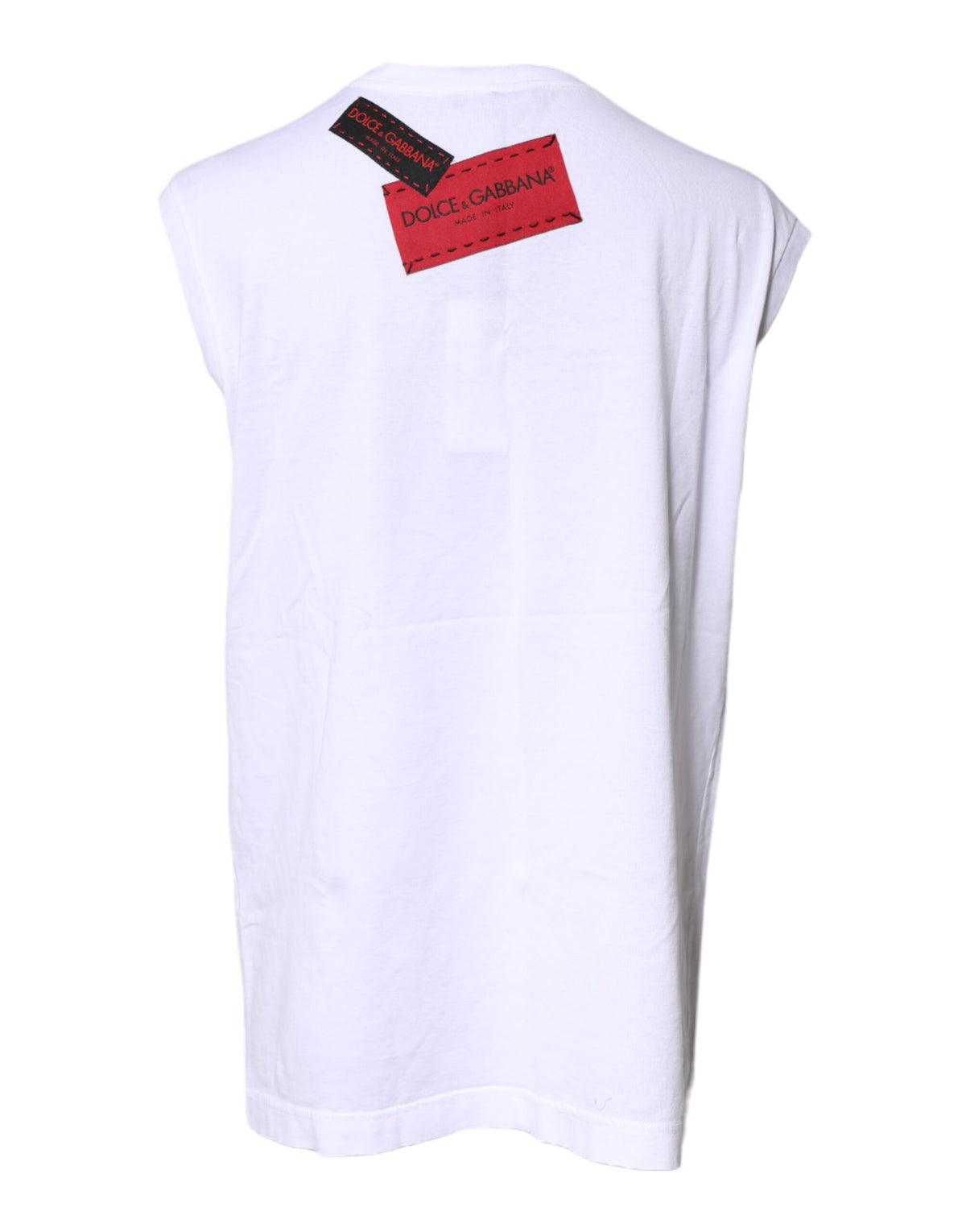 Dolce & Gabbana Top senza maniche con motivo floreale bianco in cotone