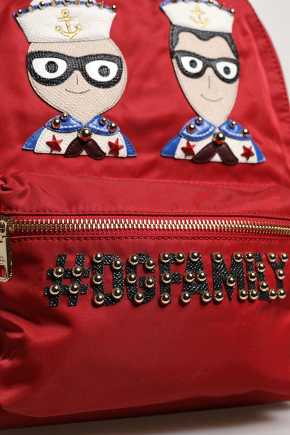 Dolce & Gabbana Rot #DGFAMILY VULCANO Verschönerung Rucksack Tasche