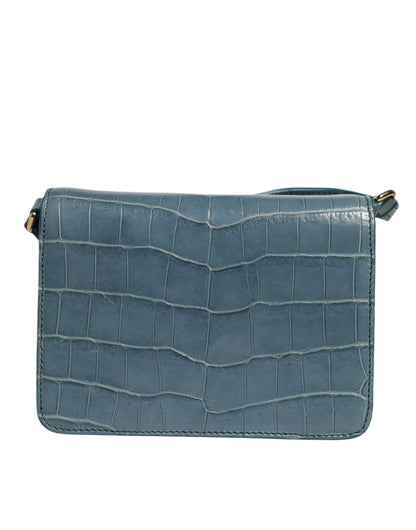 Dolce & Gabbana Grüne Exotenleder DG Plaque Crossbody Mini-Tasche