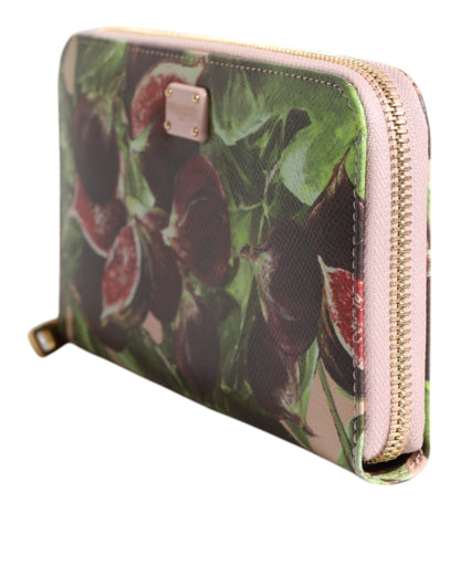 Dolce & Gabbana Multicolor Feige Obst Dauphine Leder Zip um Continental Brieftasche