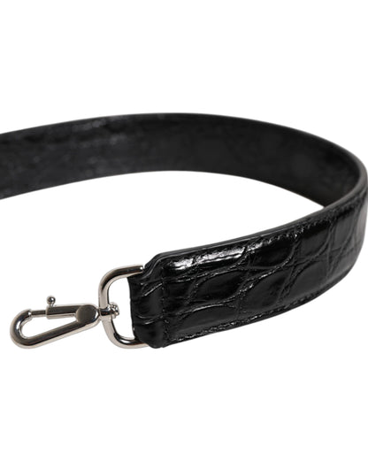 Dolce & Gabbana Schwarzes Alligatorleder Tasche Schulterriemen