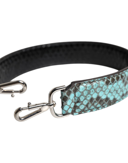 Dolce & Gabbana Schwarz Blau Exotische Ledertasche Schulterriemen