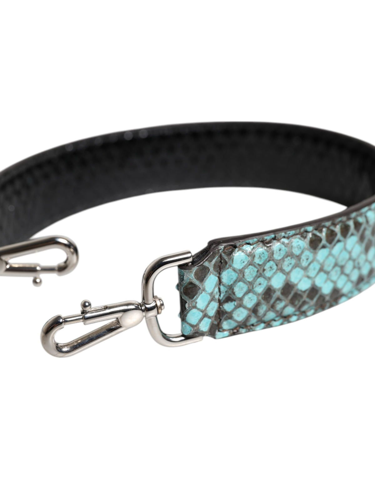 Dolce & Gabbana Schwarz-blauer Pythonleder-Schulterriemen