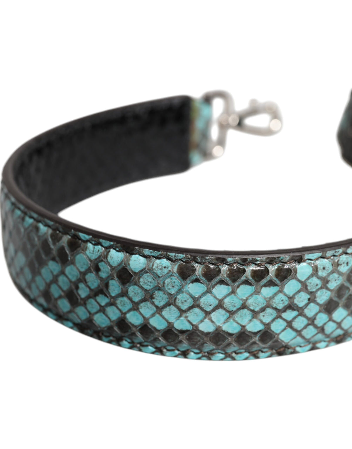 Dolce & Gabbana Schwarz-blauer Pythonleder-Schulterriemen