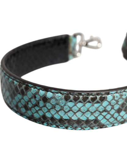 Dolce & Gabbana Schwarz-blauer Pythonleder-Schulterriemen