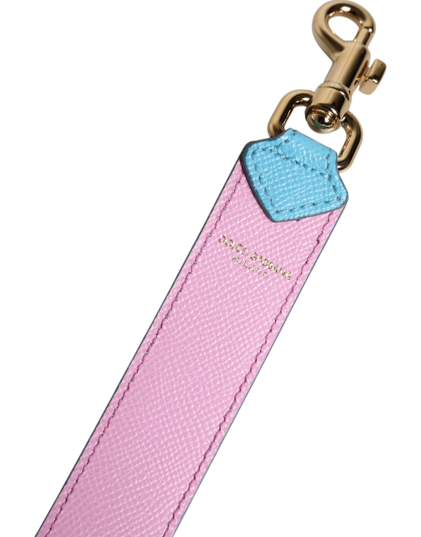 Dolce & Gabbana Pinke blaue Ledertasche mit Griff und Schulterriemen
