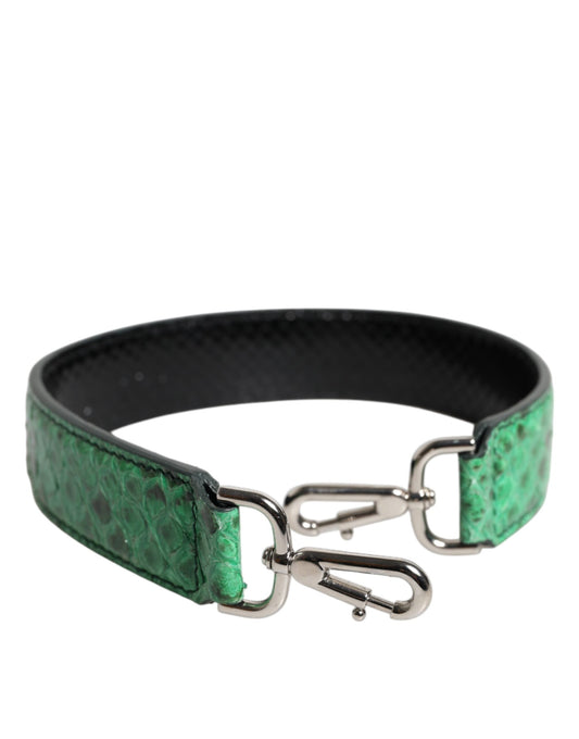 Dolce & Gabbana Schwarz-grüner Schulterriemen aus Pythonleder