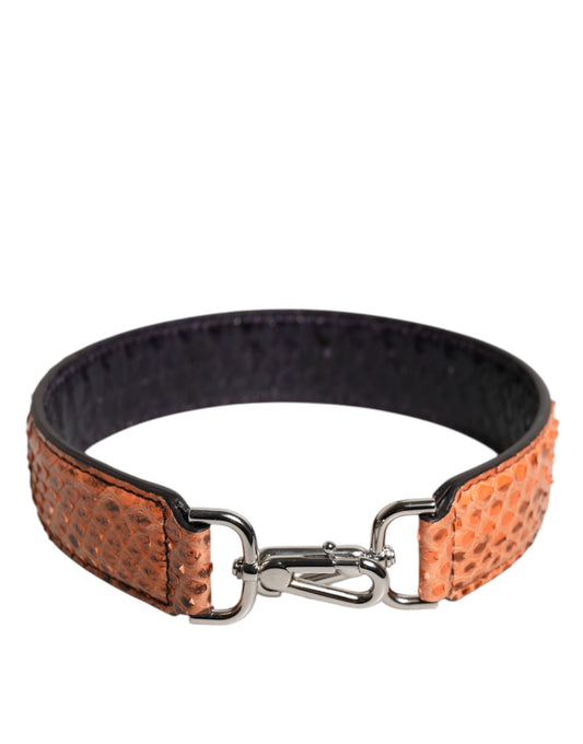 Dolce & Gabbana Schwarz-beiger Schulterriemen aus Pythonleder