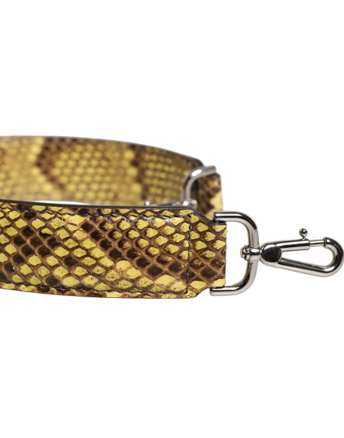 Dolce & Gabbana Gelber Pythonleder-Schulterriemen