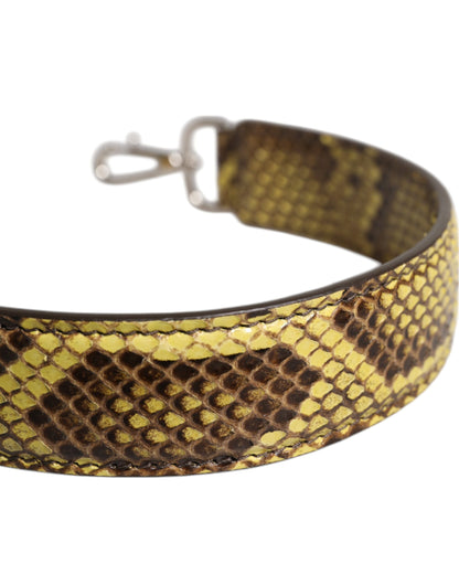 Dolce & Gabbana Gelber Pythonleder-Schulterriemen