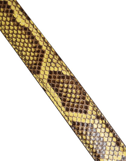 Dolce & Gabbana Gelber Pythonleder-Schulterriemen