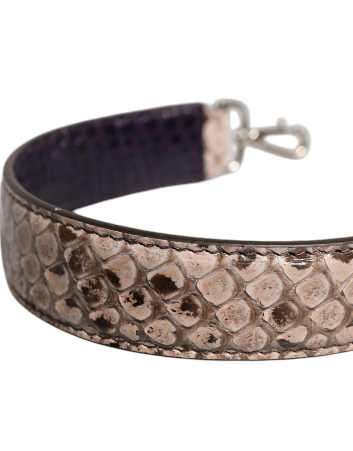 Dolce & Gabbana Schwarz-cremefarbener Pythonleder-Schulterriemen