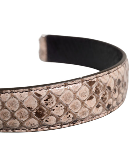 Dolce & Gabbana Schwarz-cremefarbener Pythonleder-Schulterriemen