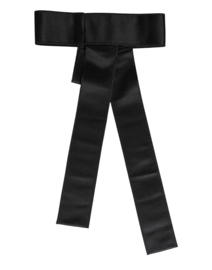 Dolce & Gabbana Schwarzer breiter Satin-Taillengürtel