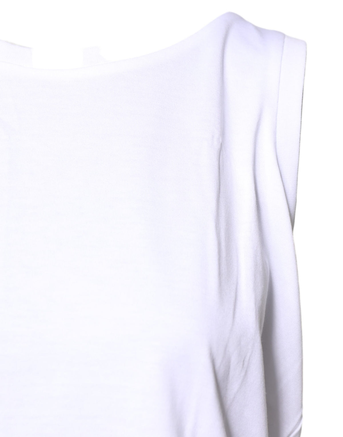 Dolce & Gabbana T-shirt senza maniche girocollo bianca in cotone