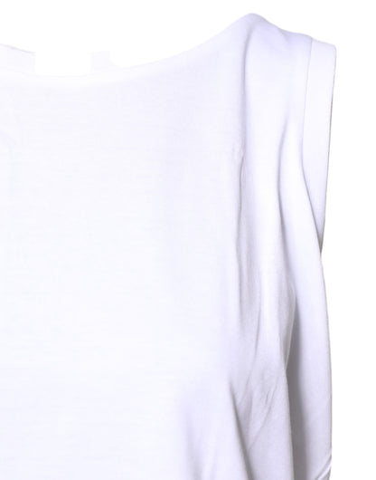 Dolce & Gabbana T-shirt senza maniche girocollo bianca in cotone