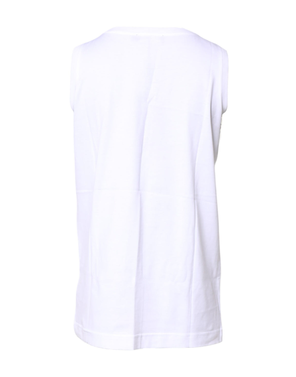 Dolce & Gabbana T-shirt senza maniche girocollo bianca in cotone